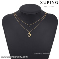 43053-Xuping Два Слоя В Форме Сердца Ожерелье Сияющий Бисером Ювелирные Изделия Для Женщин